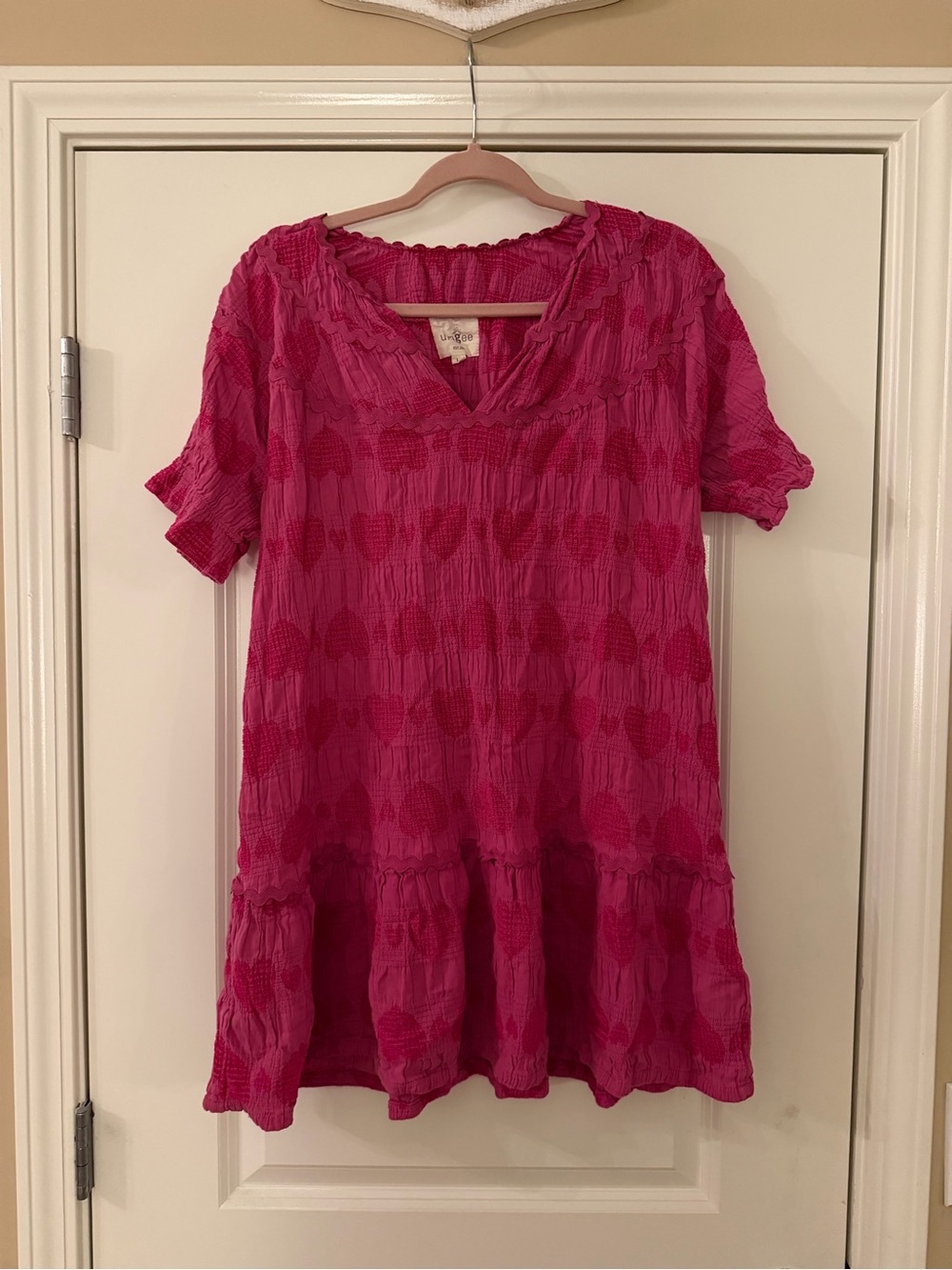 Umgee Pink Heart Mini Tunic Dress